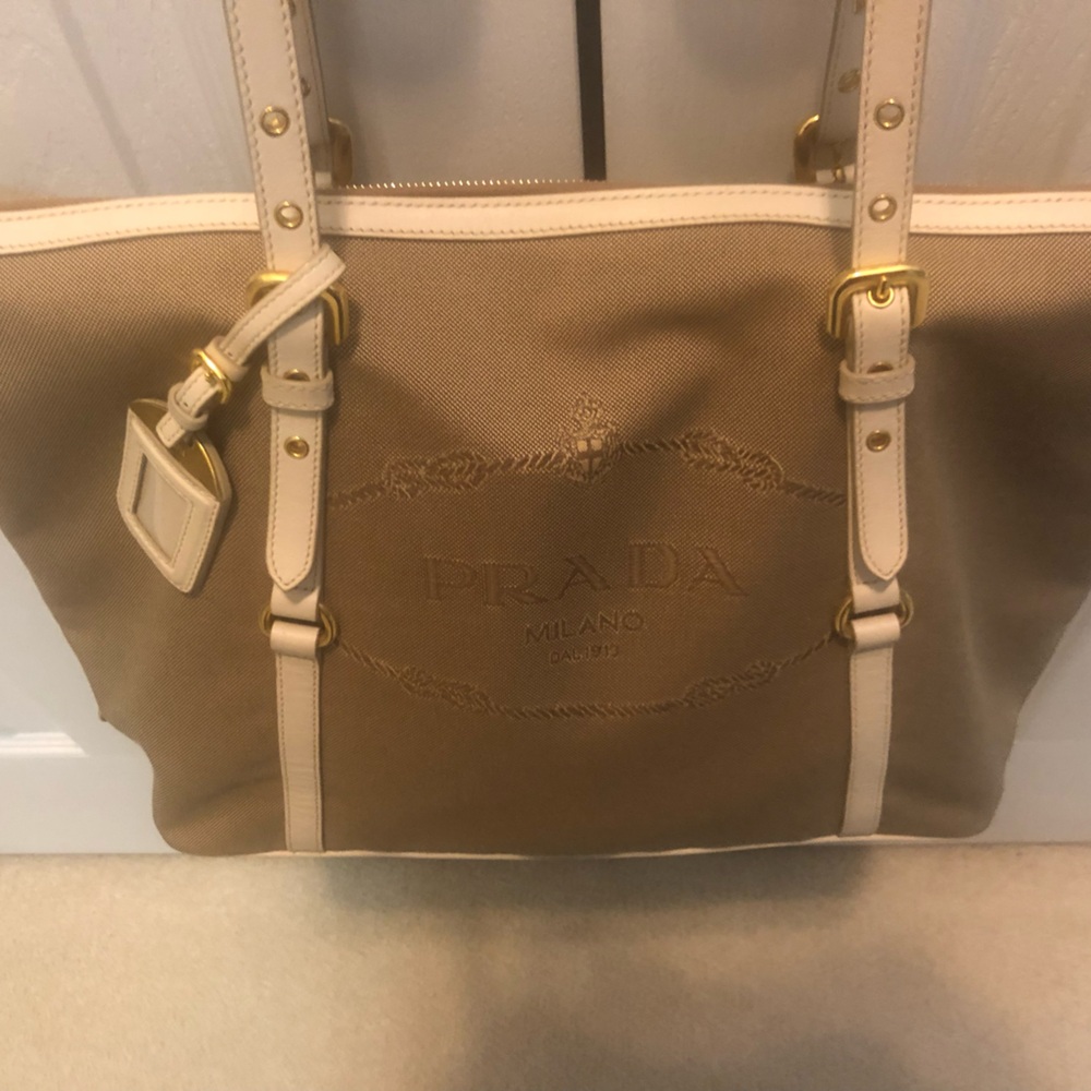 Authentic Prada Milano Jacquard Logo Tote